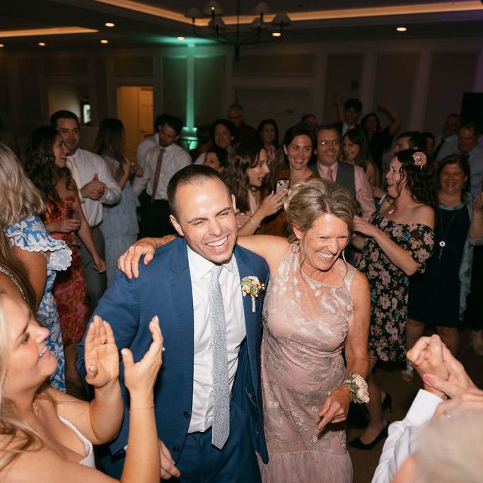 Guests filling the dance floor late in the evening